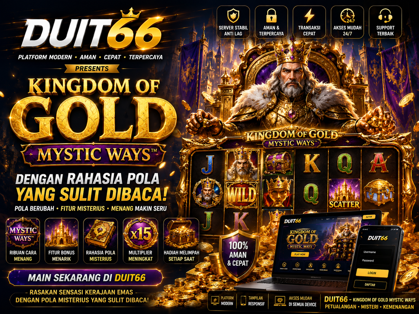 DUIT66: Hadirkan Sensasi Kingdom Of Gold Mystic Ways
